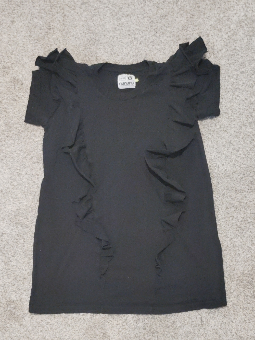nununu Black Ruffle Tee